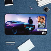 Personalized Neon Mustang Desk Mat | Custom Photo Muscle Car Desk Mat by Diraprints