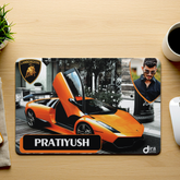 Personalized Orange Lamborghini Mouse Pad | Custom Photo Supercar Mouse Pad by Diraprints
