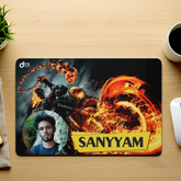 🔥 Personalized Ghost Rider Mouse Pad | Custom Photo Fiery Skull Mouse Pad by Diraprints