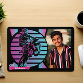 Personalized Neon Racing Mouse Pad | Custom Photo Mountain Bike Mouse Pad by Diraprints