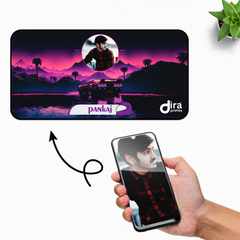 Personalized Retrowave Car Desk Mat by Diraprints