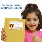 Personalized Red Fox Name Slip | Custom Kids ID Labels for School by Diraprints