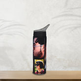 Personalized Photo Black Steel Sipper | Custom Picture Matte Water Bottle