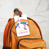 🦄 Personalized Unicorn Bag Tag with Rainbow | Custom Name Magical Label By Diraprints