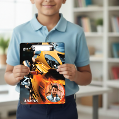 Yellow Sports Bike Design Personalized Exam Board