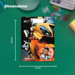 Yellow Sports Bike Design Personalized Exam Board