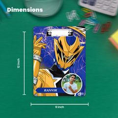 Personalized Power Ranger Exam Board - Yellow Ranger Theme | Diraprints