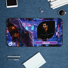 Personalized Cyberpunk Desk Mat | Custom Photo Desk Mat by Diraprints