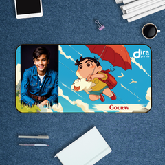 Personalized Shinchan Desk Mat | Custom Photo Anime Large Desk Mat by Diraprints