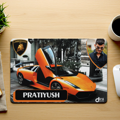 Personalized Orange Lamborghini Mouse Pad | Custom Photo Supercar Mouse Pad by Diraprints