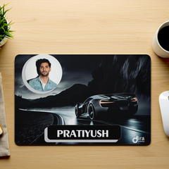 Personalized Black Bugatti Mouse Pad | Custom Photo Hypercar Mouse Pad by Diraprints