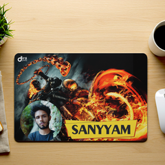 🔥 Personalized Ghost Rider Mouse Pad | Custom Photo Fiery Skull Mouse Pad by Diraprints