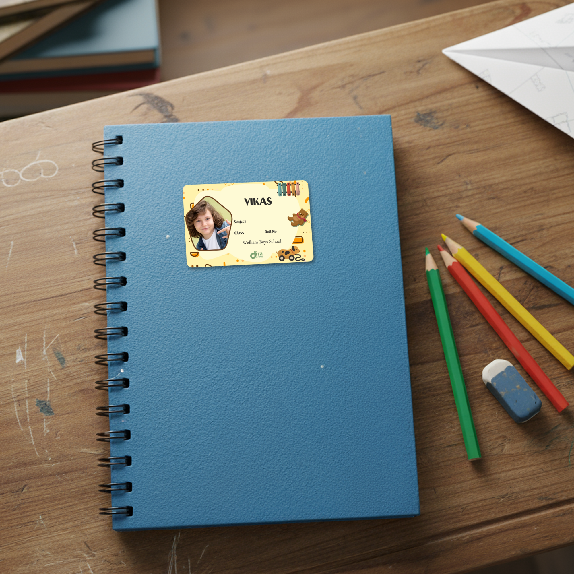 Personalized Standard Kids' Name Slip | Custom Kids ID Labels for School by Diraprints