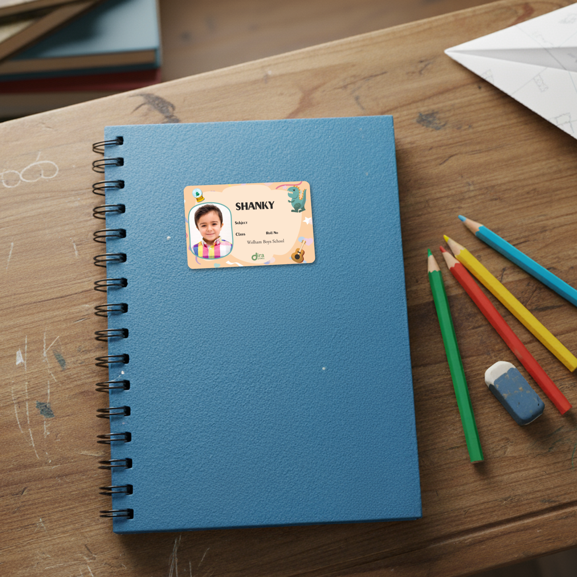 Personalized Child Name Slip | Custom Kids ID Labels for School by Diraprints