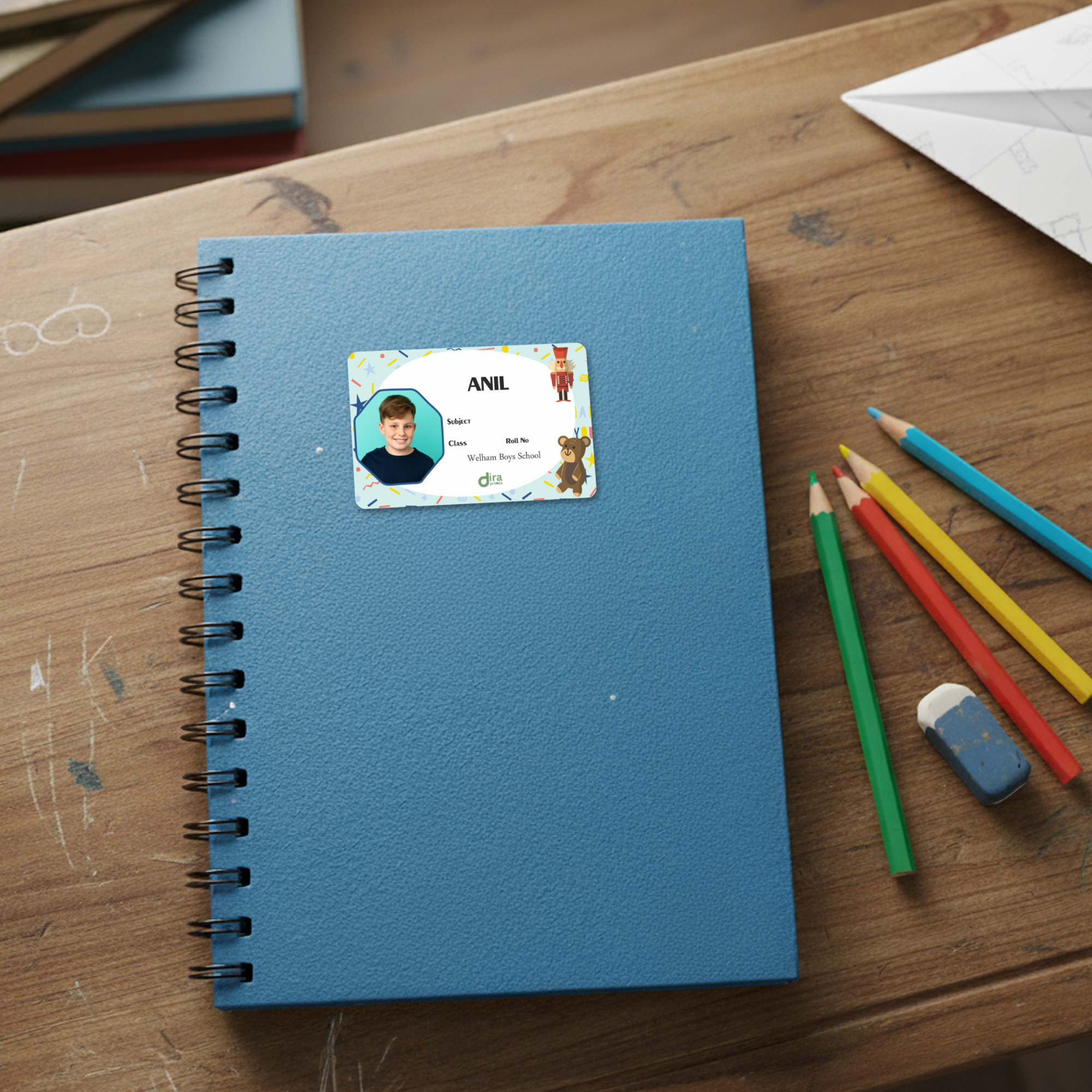 Personalized Bear Name Slip | Custom Kids ID Labels for School by Diraprints