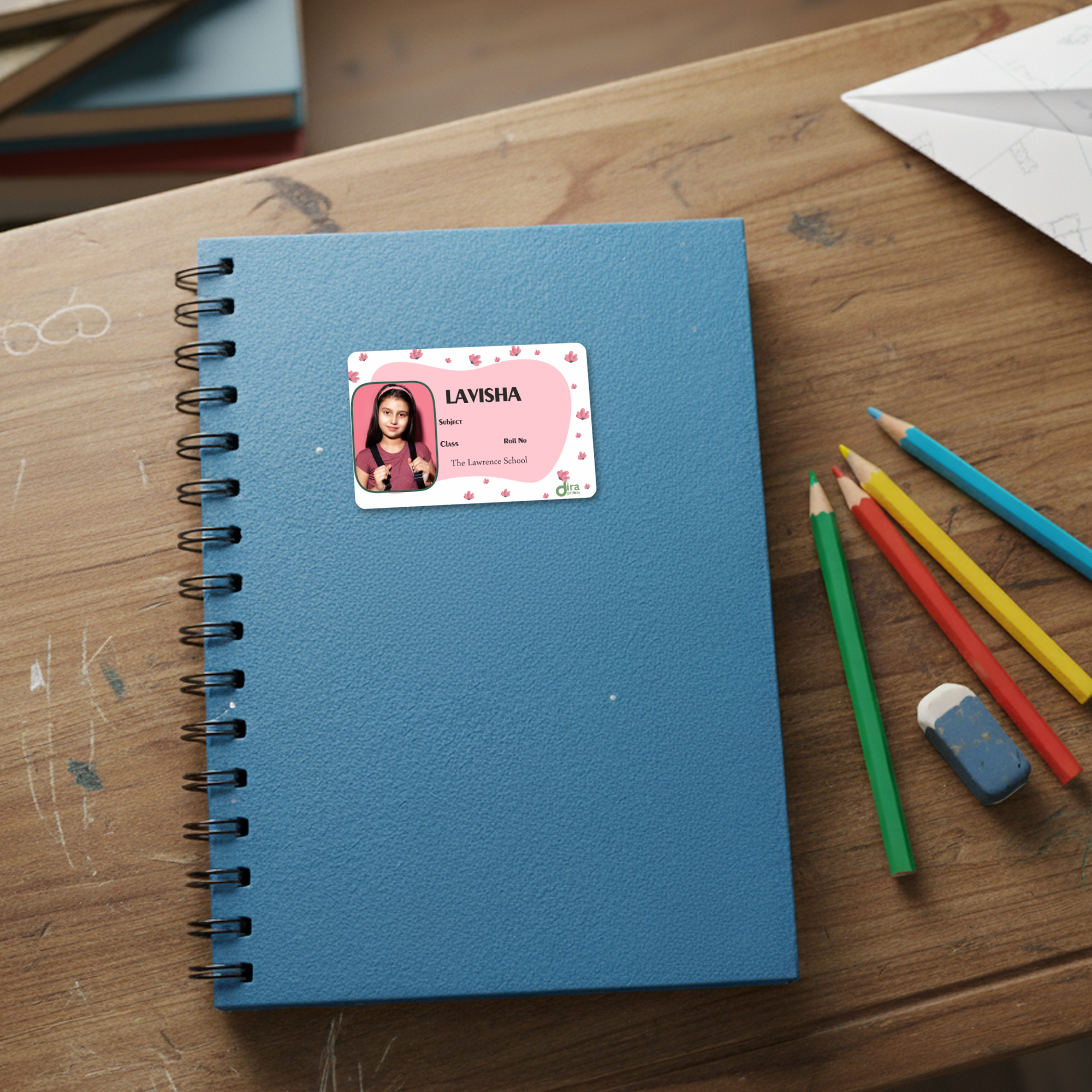 Personalized Colorful Polka Dots Name Slip | Custom Kids ID Labels for School by Diraprints