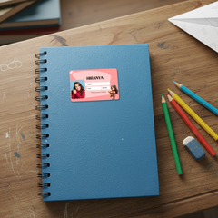 Personalized Girl with Teddy Bear Name Slip| Custom Kids ID Labels for School by Diraprints