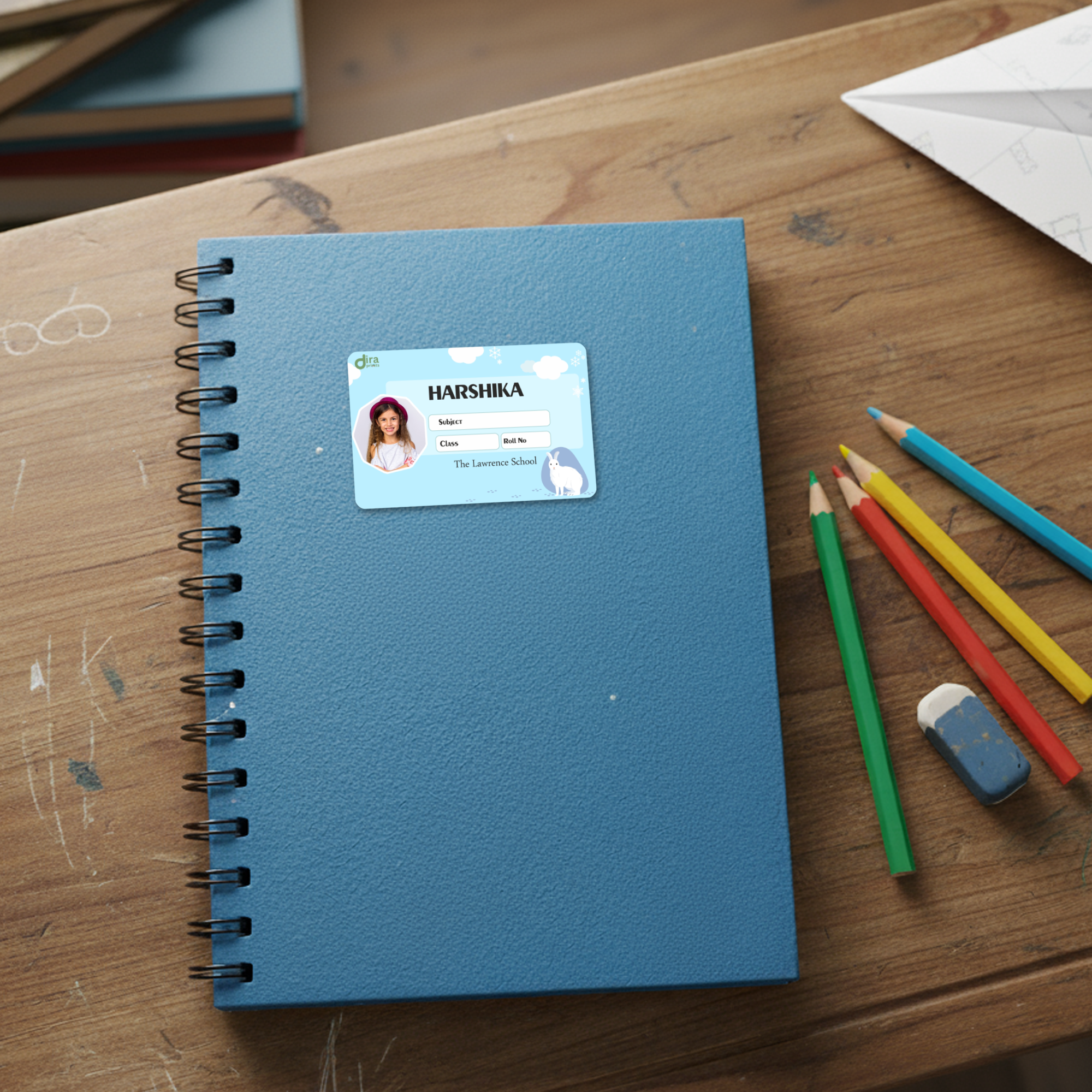 Personalized Rabbit Name Slip | Custom Kids ID Labels for School by Diraprints