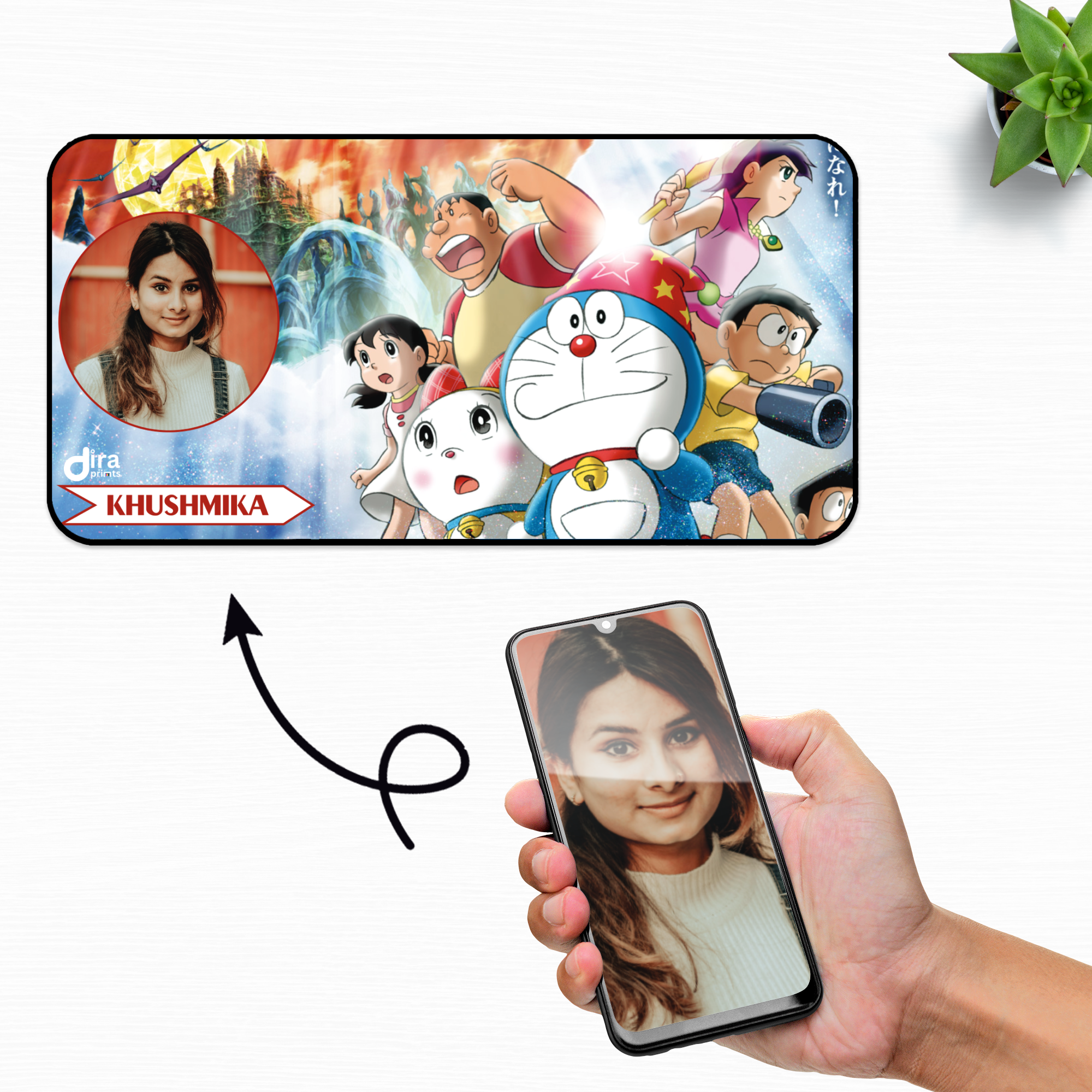 Personalized Doraemon Adventure Desk Mat | Custom Photo Anime Desk Mat by Diraprints