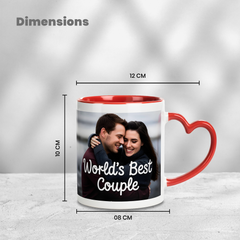 Personalized Heart Handle Mug |  Perfect Romantic Gift for Couples by Diraprints