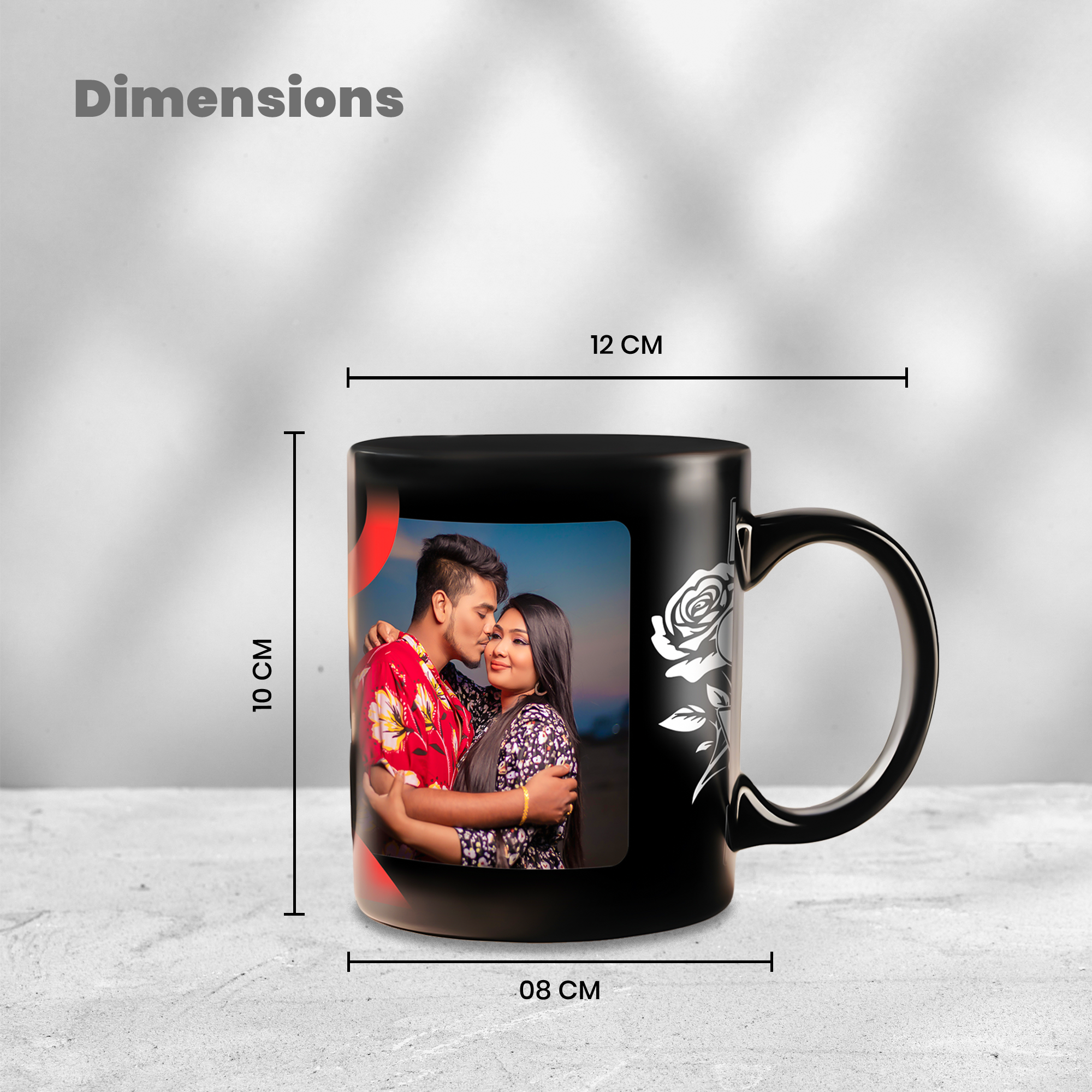 Personalized Photo Black Ceramic Mug - By Diraprints
