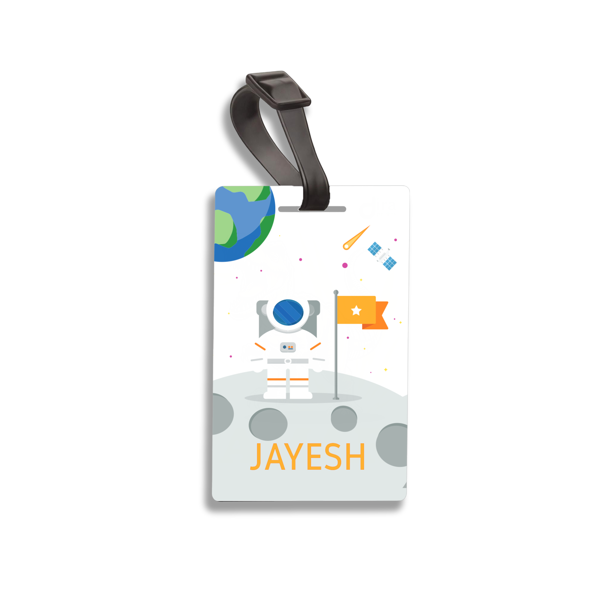 👨‍🚀 Personalized Astronaut Bag Tag | Custom Moon Landing Name Label By Diraprints