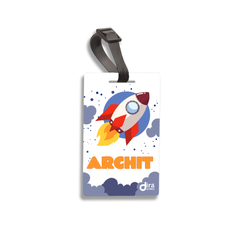 🚀 Personalized Rocket Bag Tag for Boys | Custom Space Name Label Diraprints