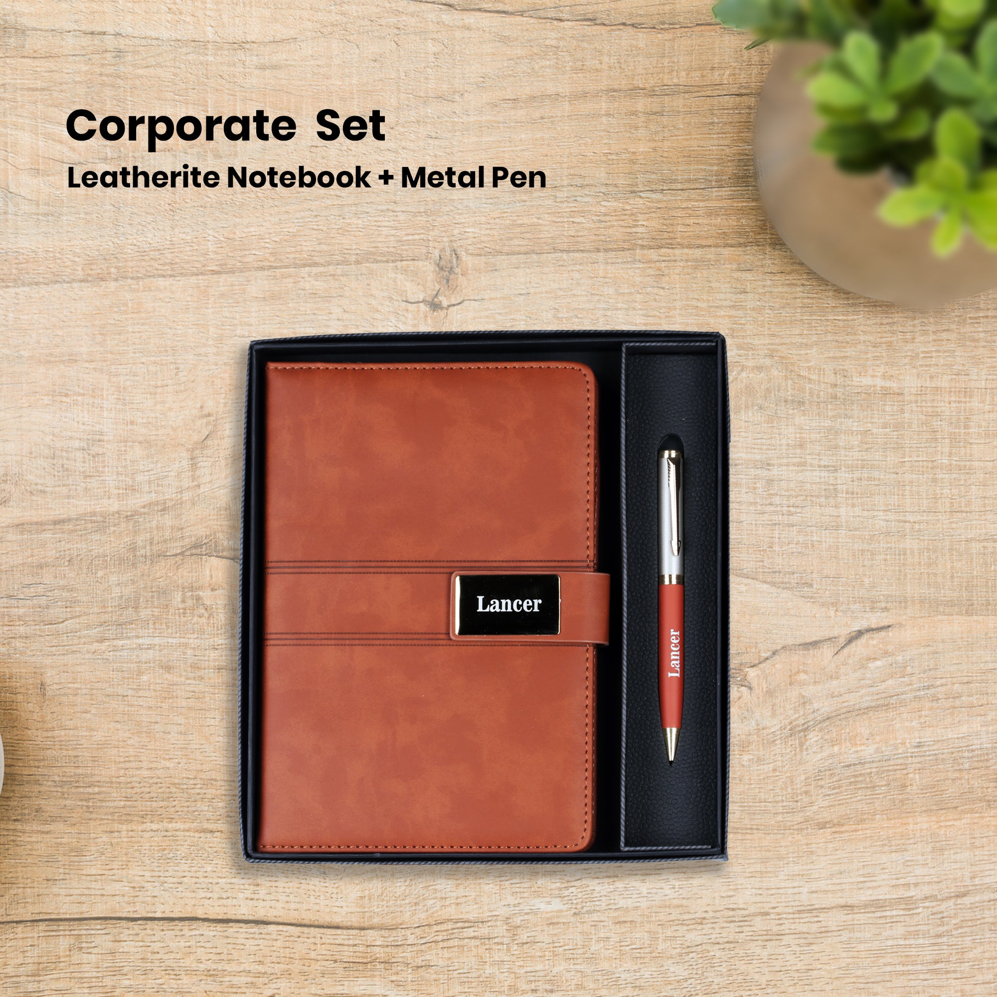 Personalized Diary and Pen Set | Custom Name Engraved Executive Journal Gift Box | Premium Leatherette Set by Diraprints