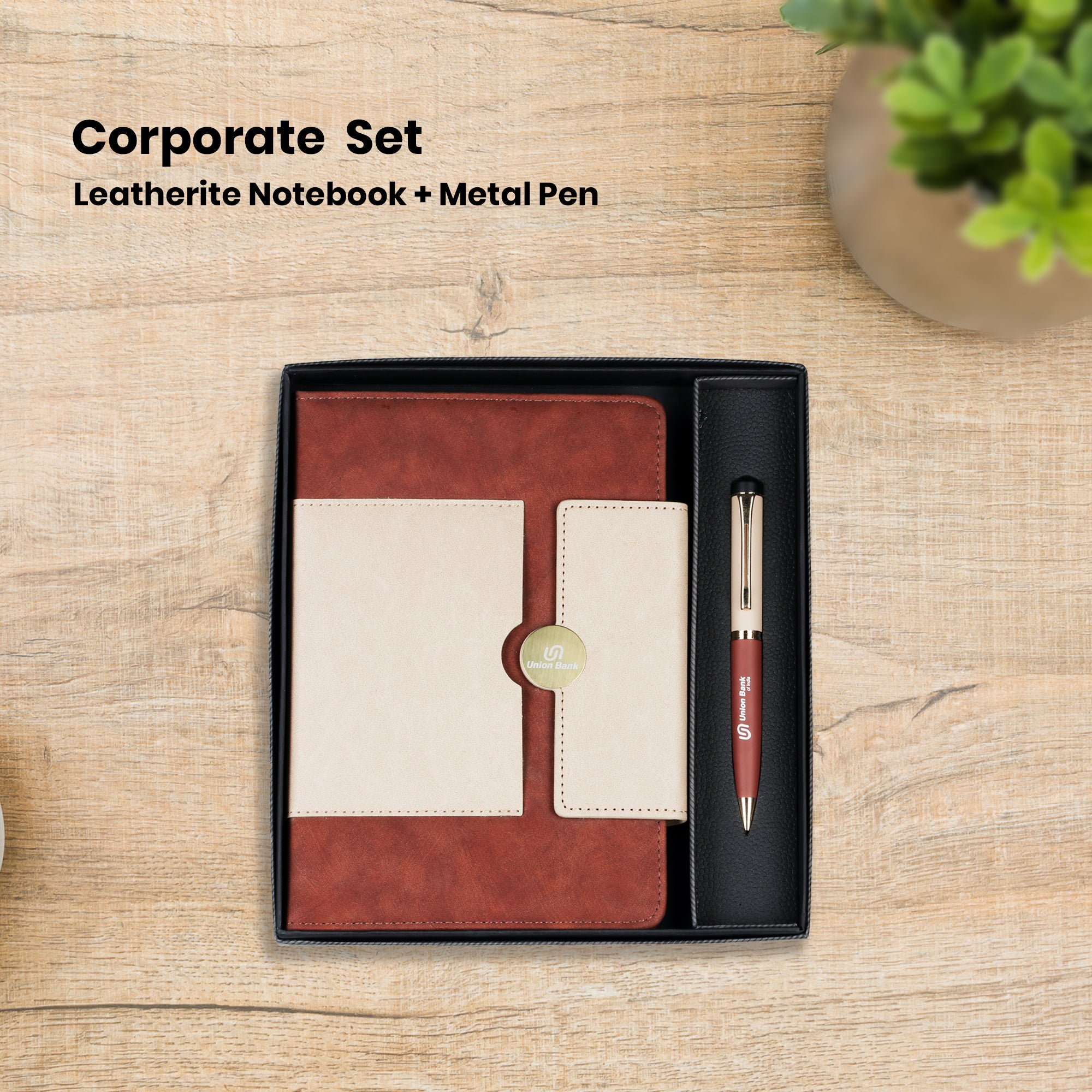 Custom Branded Dual-Tone Corporate Gift Set | Personalized Diary and Pen Combo for Bulk Orders | Executive Client Gifts by Diraprints
