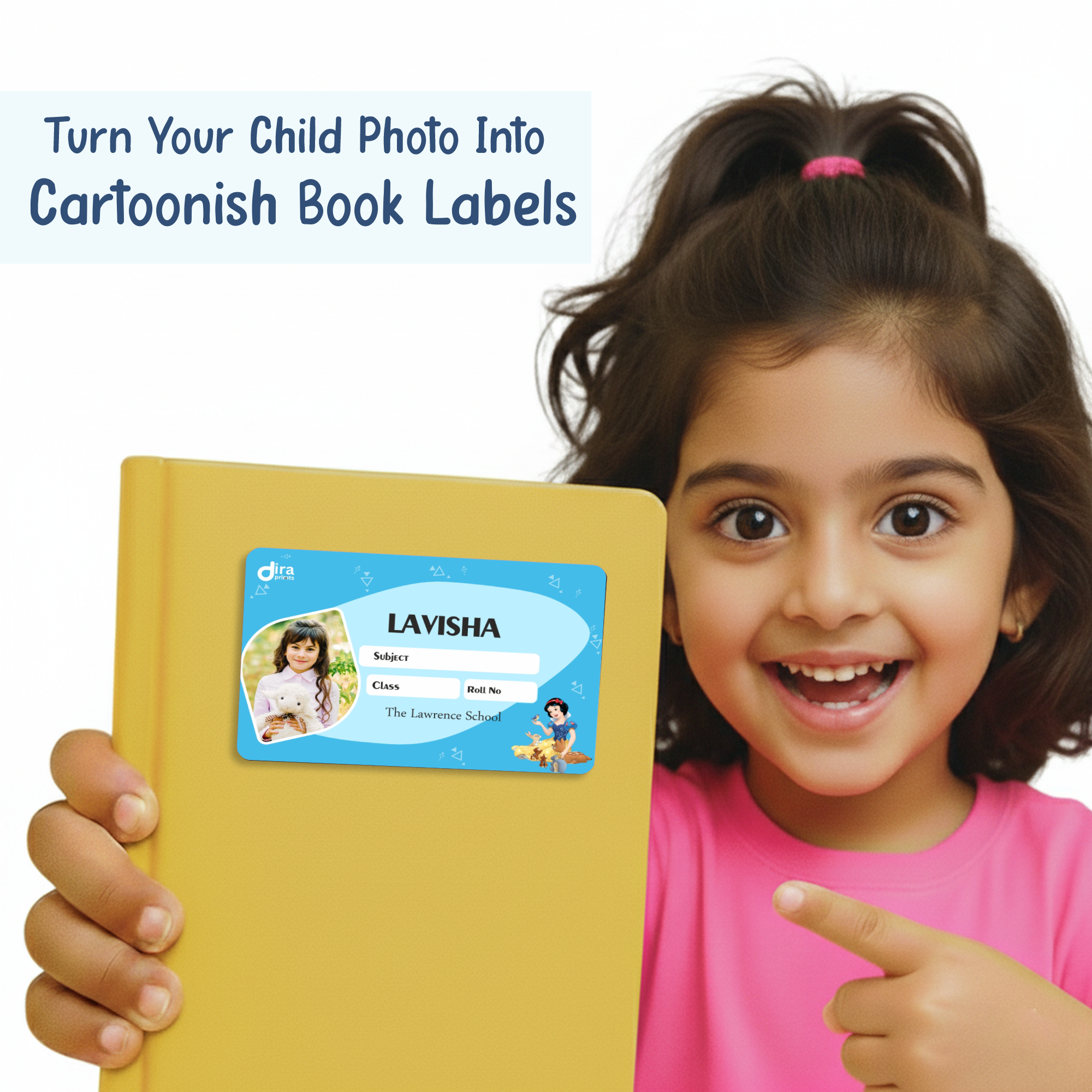 Personalized Snow White Name Slip | Custom Kids ID Labels for School by Diraprints