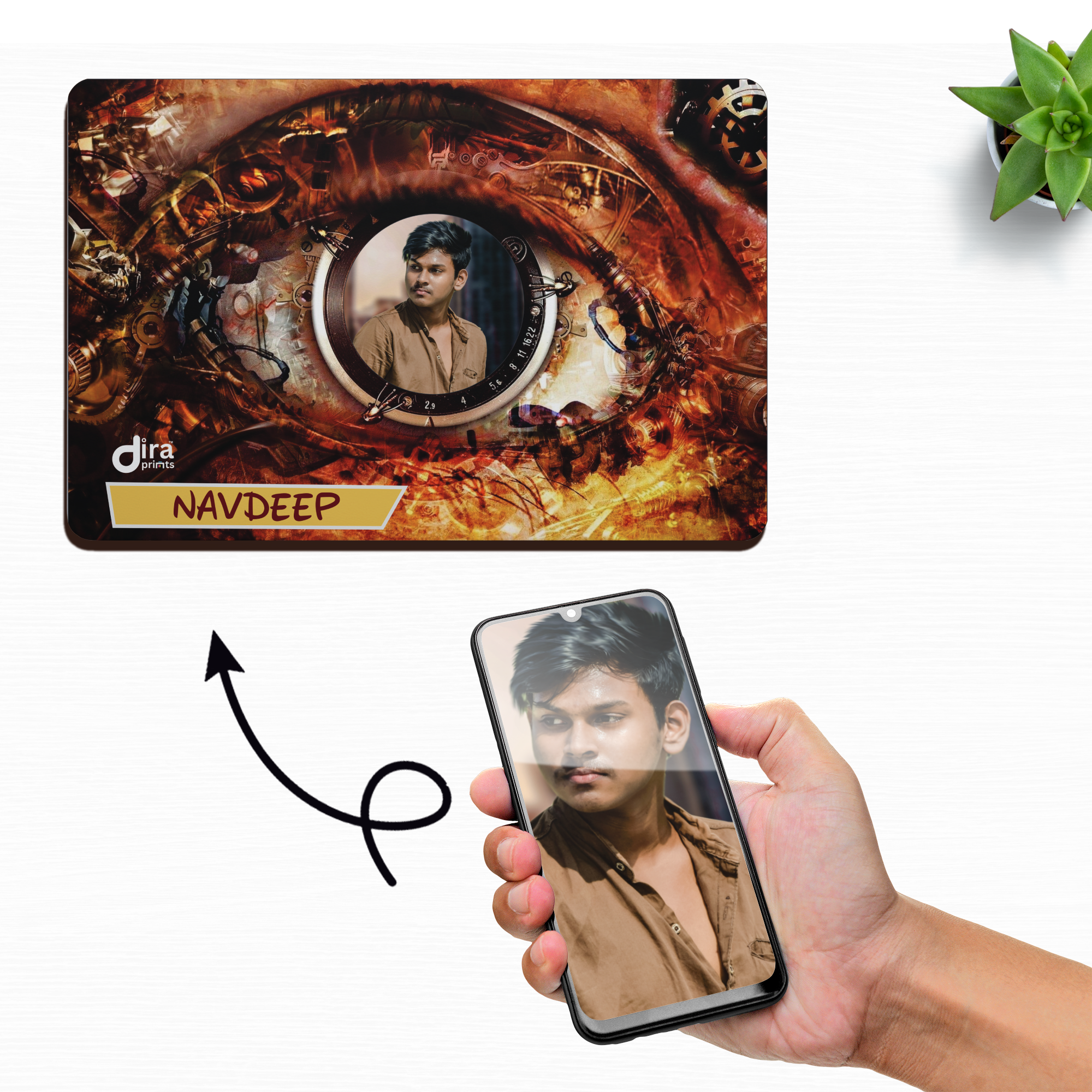 👁️ Personalized Geometric Eye Mouse Pad | Custom Photo Starfield Mouse Pad by Diraprints