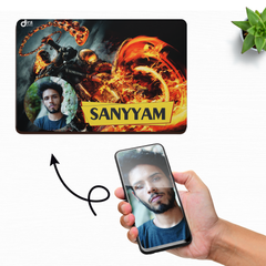 🔥 Personalized Ghost Rider Mouse Pad | Custom Photo Fiery Skull Mouse Pad by Diraprints