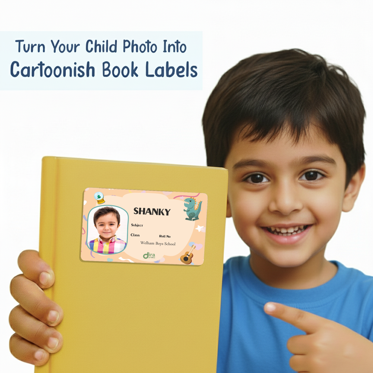 Personalized Child Name Slip | Custom Kids ID Labels for School by Diraprints