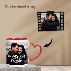 Personalized Heart Handle Mug |  Perfect Romantic Gift for Couples by Diraprints
