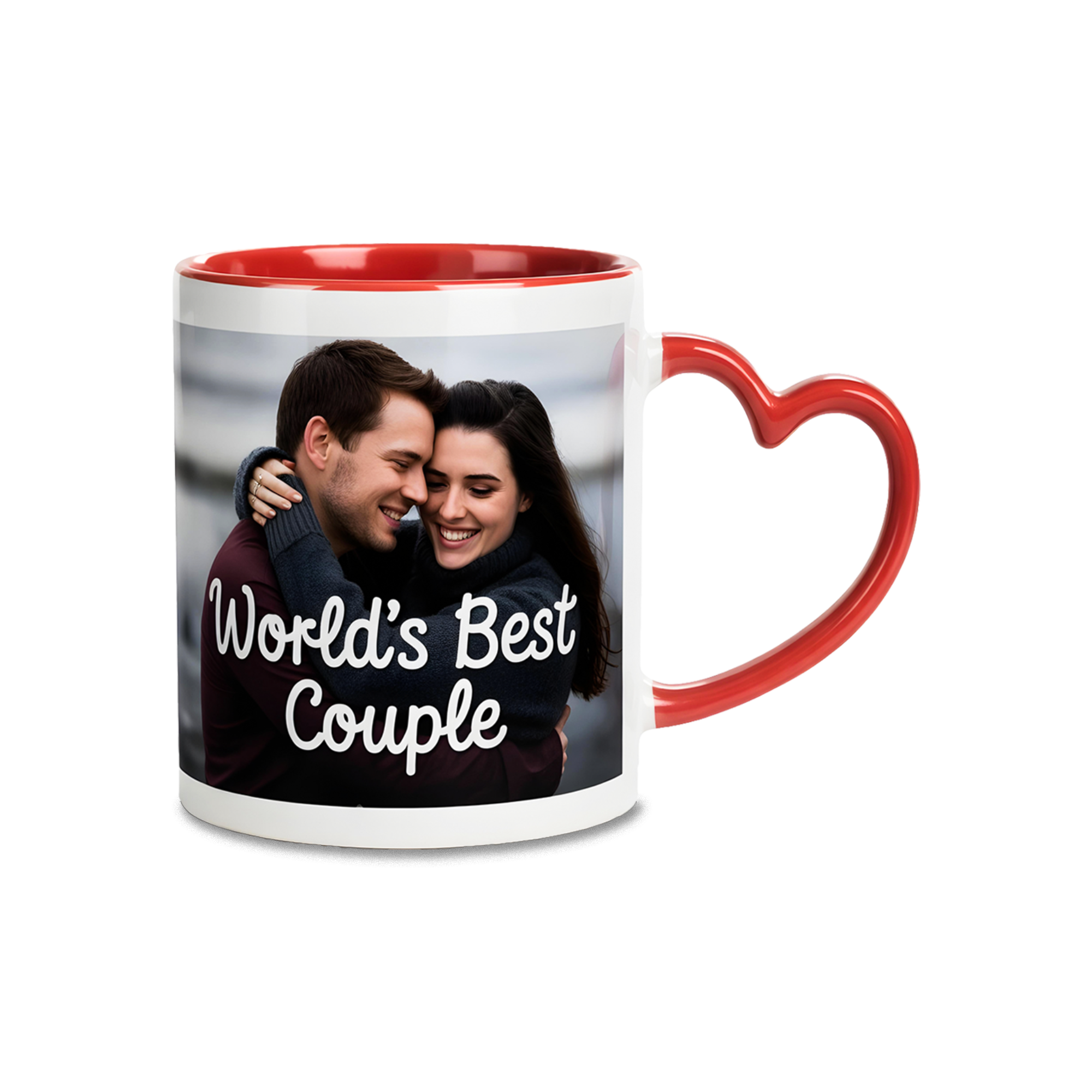 Personalized Heart Handle Mug |  Perfect Romantic Gift for Couples by Diraprints