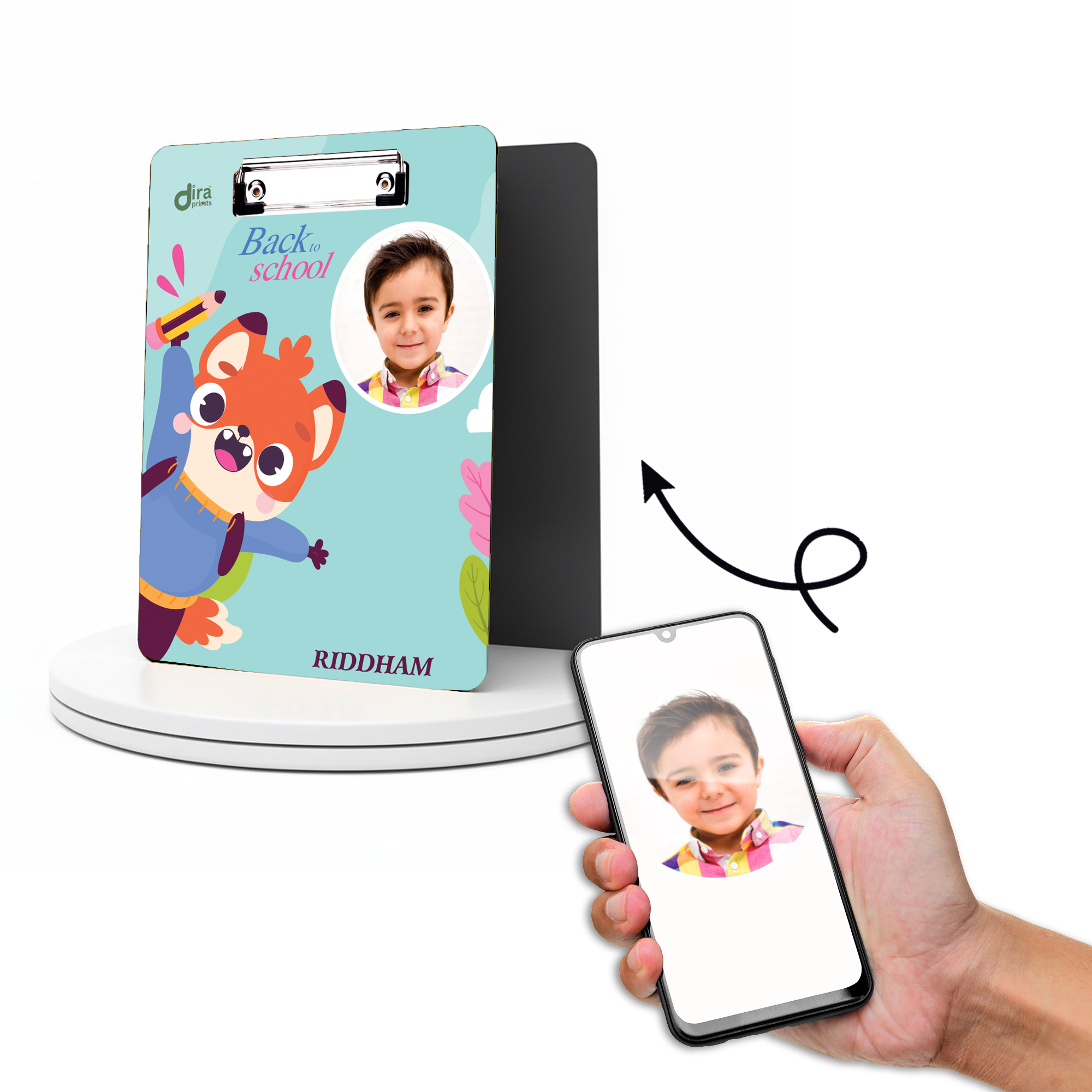 Personalized Back to School Exam Board | Cute Fox Theme A4 Clipboard for Kids By Diraprints