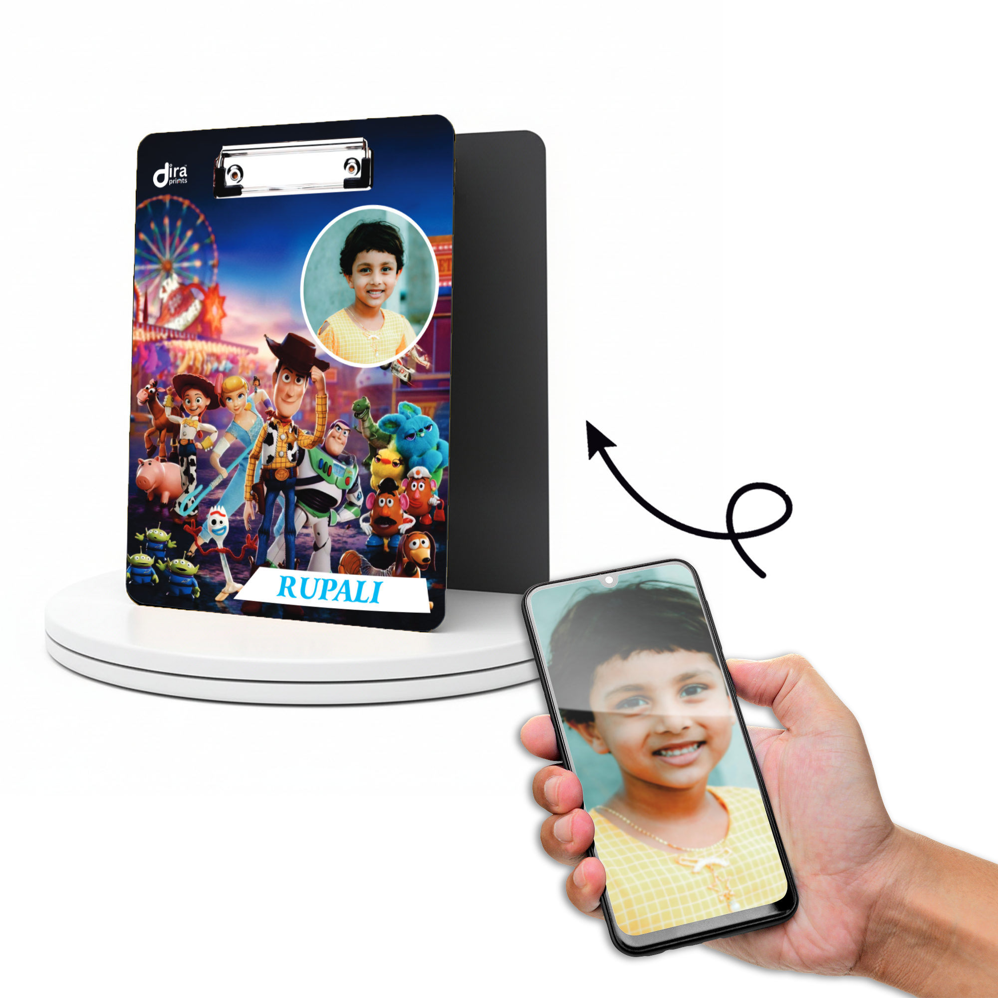 Personalized Toy Story Cartoon Exam Board | Custom Photo & Name Writing Pad for Kids By Diraprints