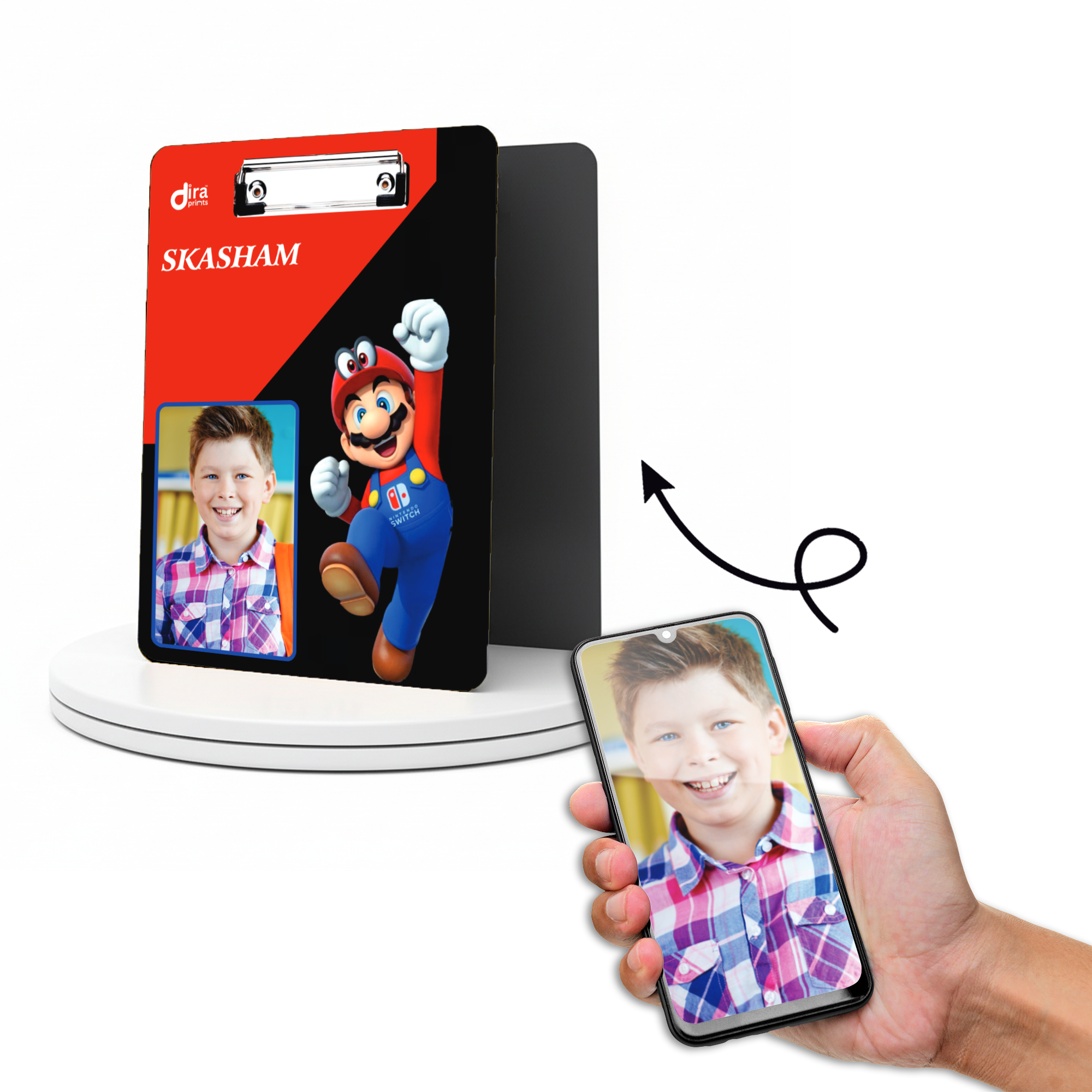 Custom Super Mario Theme Exam Board | Personalized A4 Gaming Clipboard for Kids By Diraprints