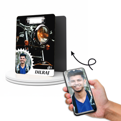 Personalized Exam Board | Custom Photo & Name Writing Pad with Motorcycle Design