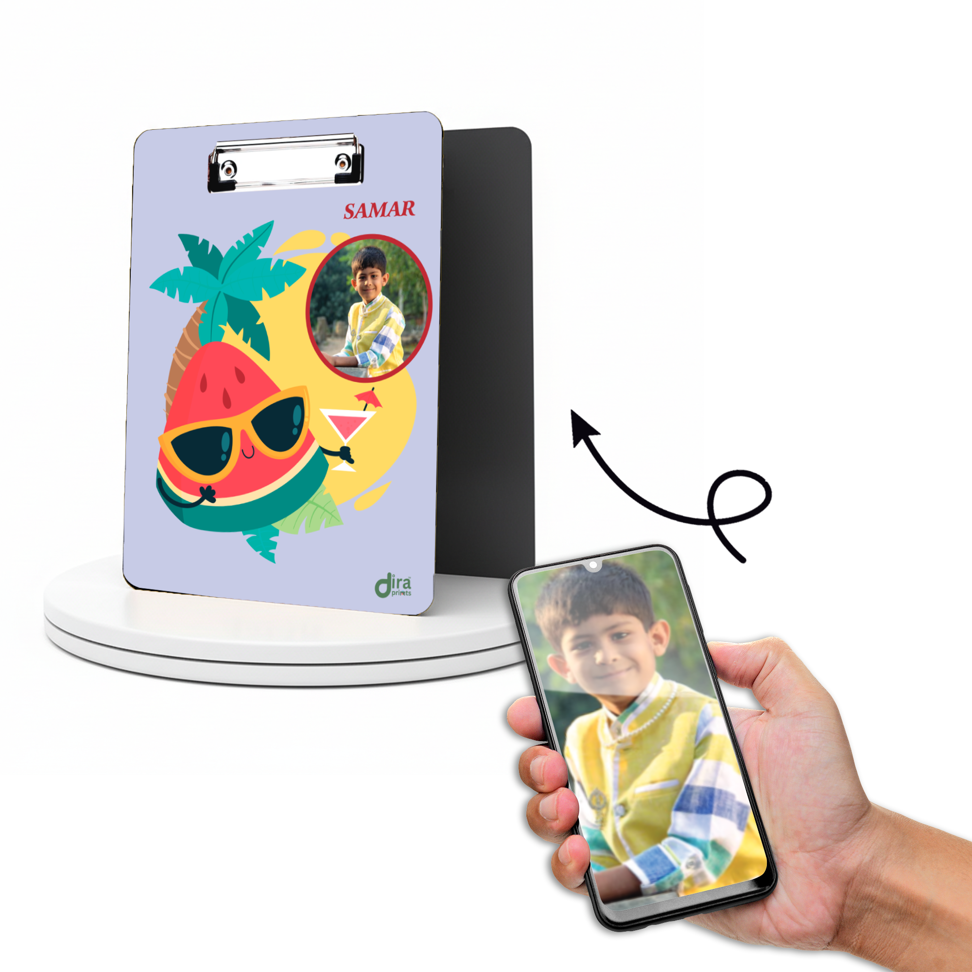 Custom Watermelon Theme Exam Board | Personalized A4 Clipboard for Kids & Students By Diraprints