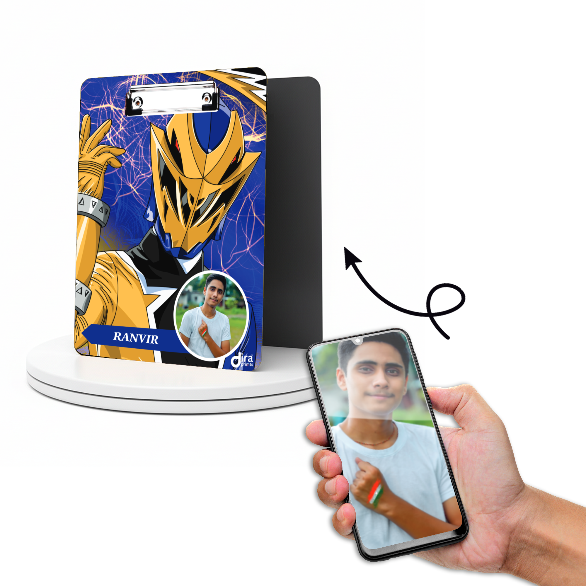 Personalized Power Ranger Exam Board - Yellow Ranger Theme | Diraprints