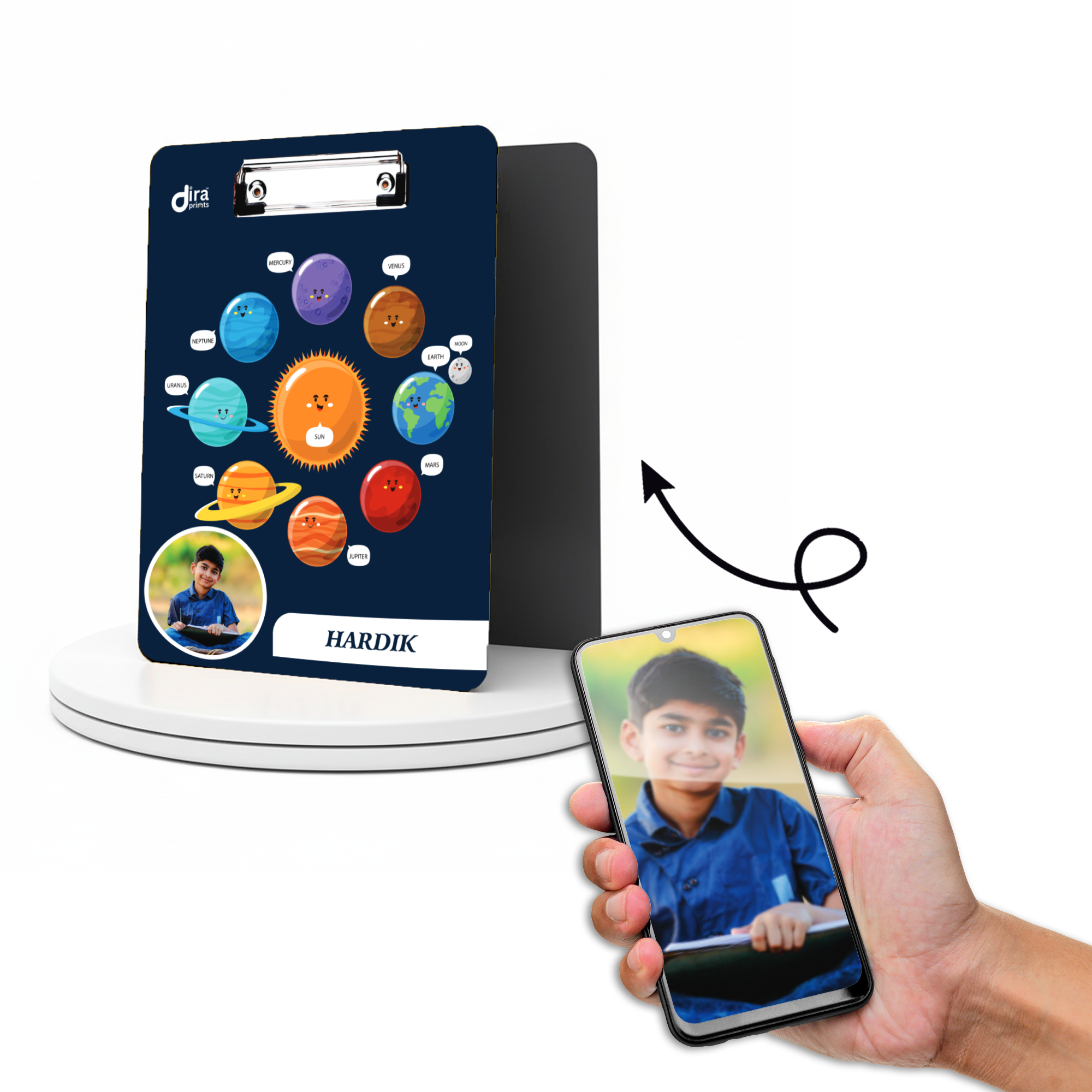 Personalized Solar System Exam Board | Custom Photo & Name Writing Pad for Students By Diraprints