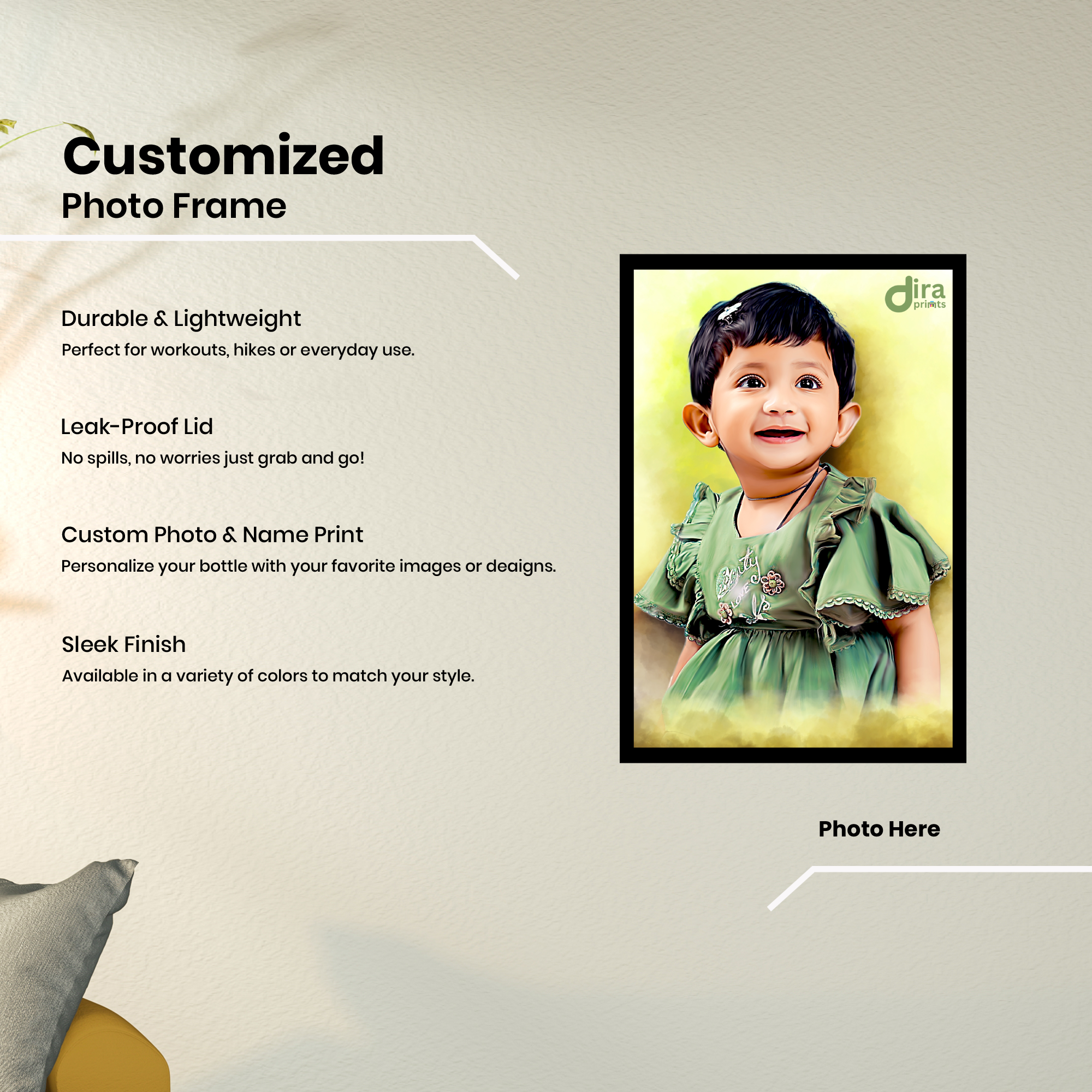 Personalized Baby Portrait Oil Painting  Frame – By Diraprints