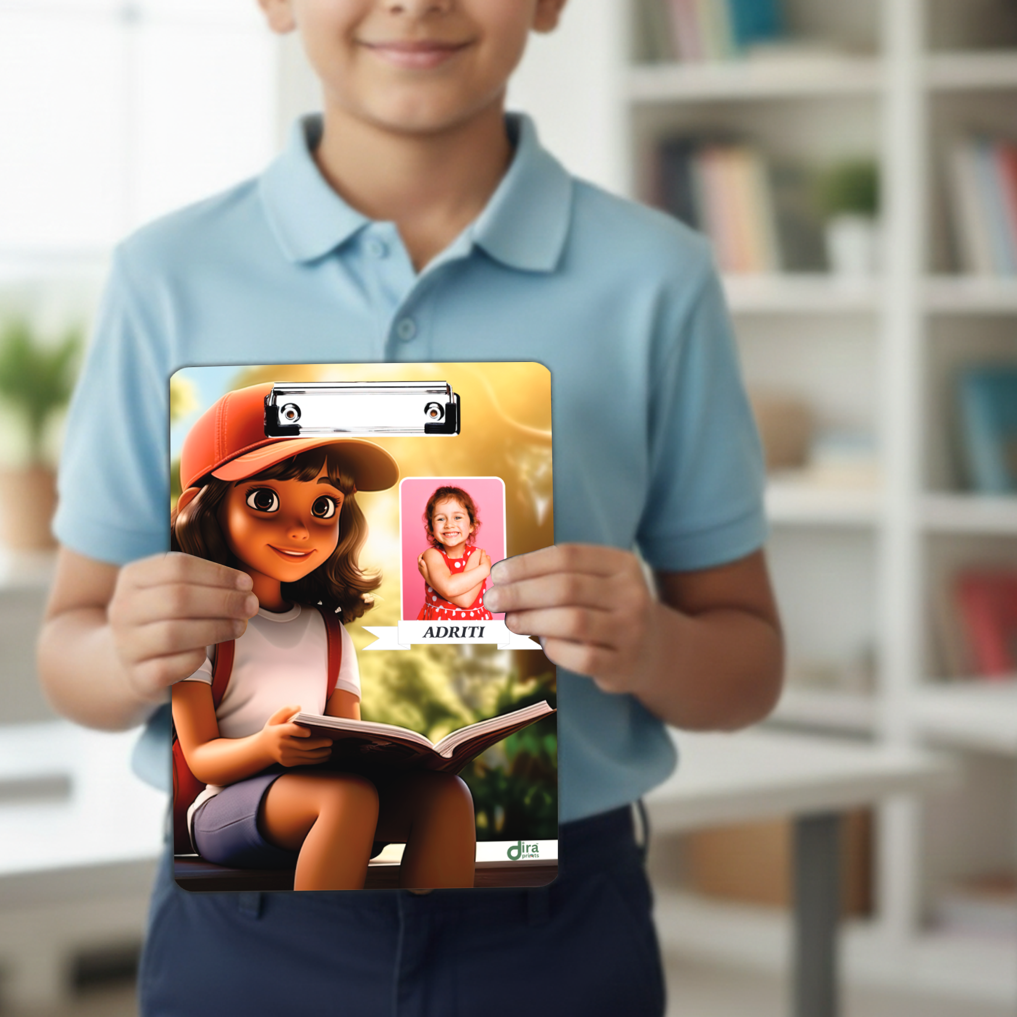 Custom Reading Girl Theme Exam Board | Personalized A4 Clipboard for Book Lovers & Students By Diraprints