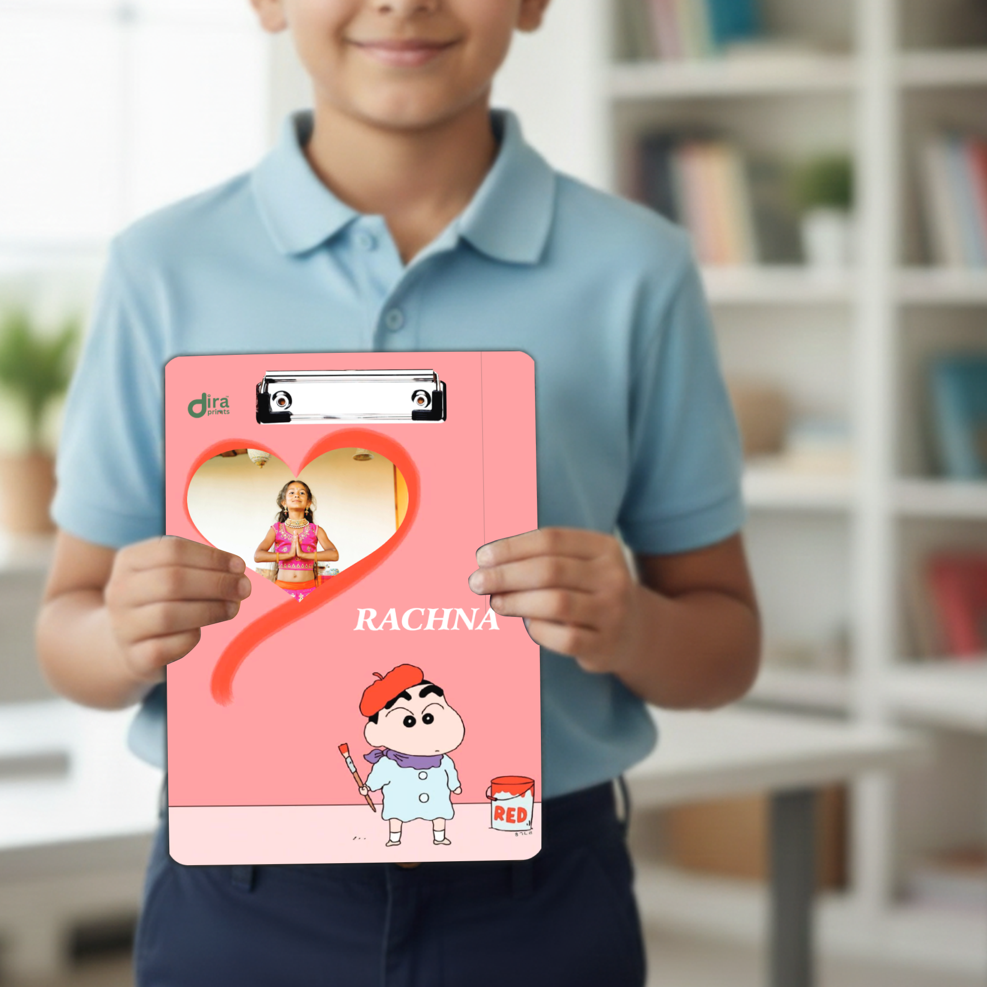 Personalized Shin-chan Exam Board | Custom Photo & Name Writing Pad for Kids by Diraprints