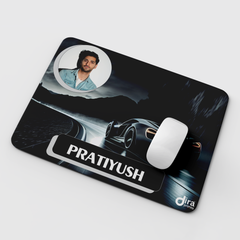 Personalized Black Bugatti Mouse Pad | Custom Photo Hypercar Mouse Pad by Diraprints