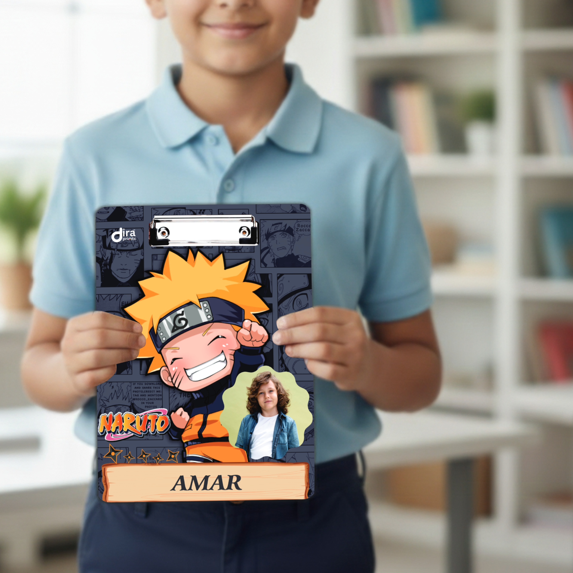 Personalized Naruto Anime Exam Board | Custom Photo & Name Writing Pad for Students By Diraprints