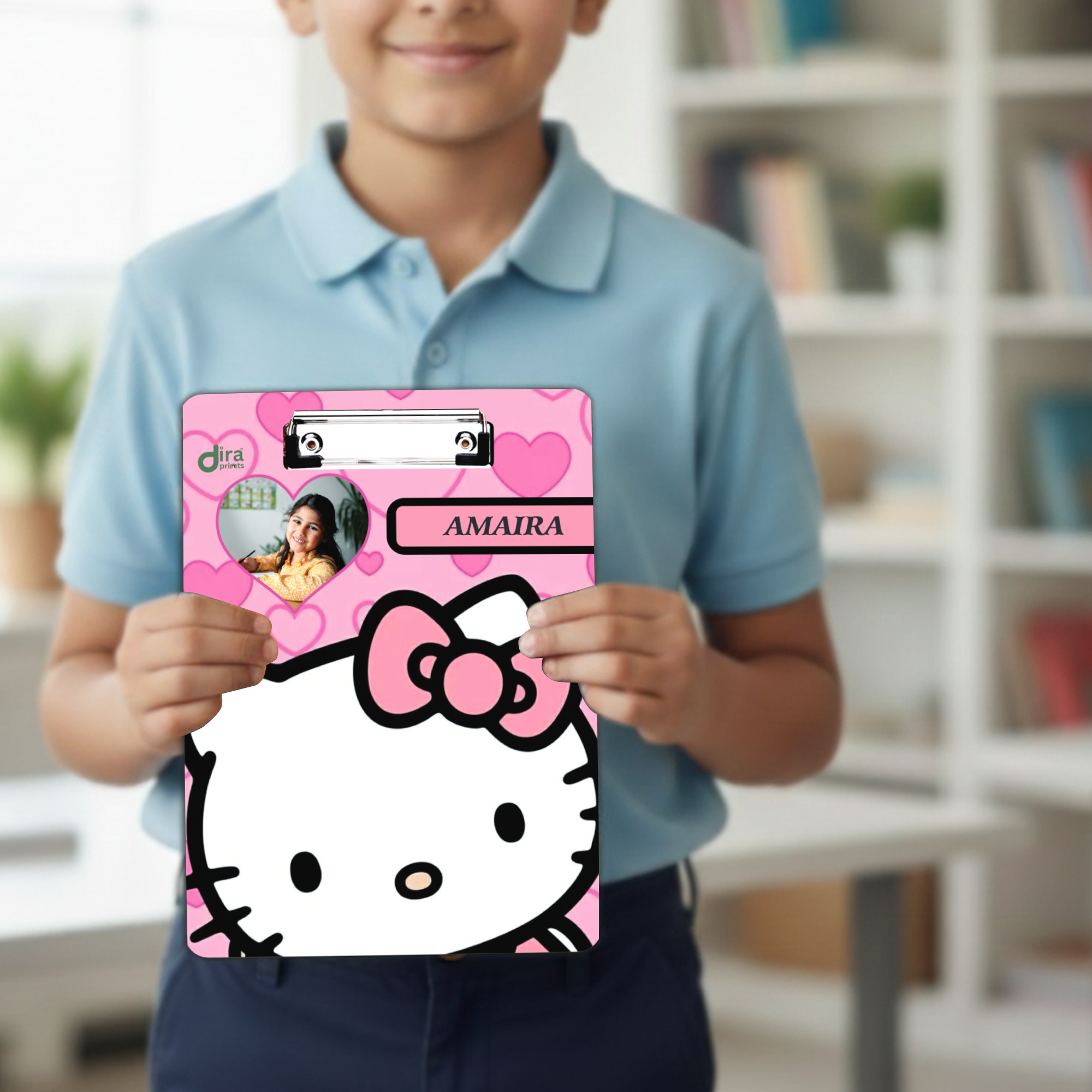 Personalized Hello Kitty Exam Board | Custom Photo & Name Writing Pad for Girls by Diraprints