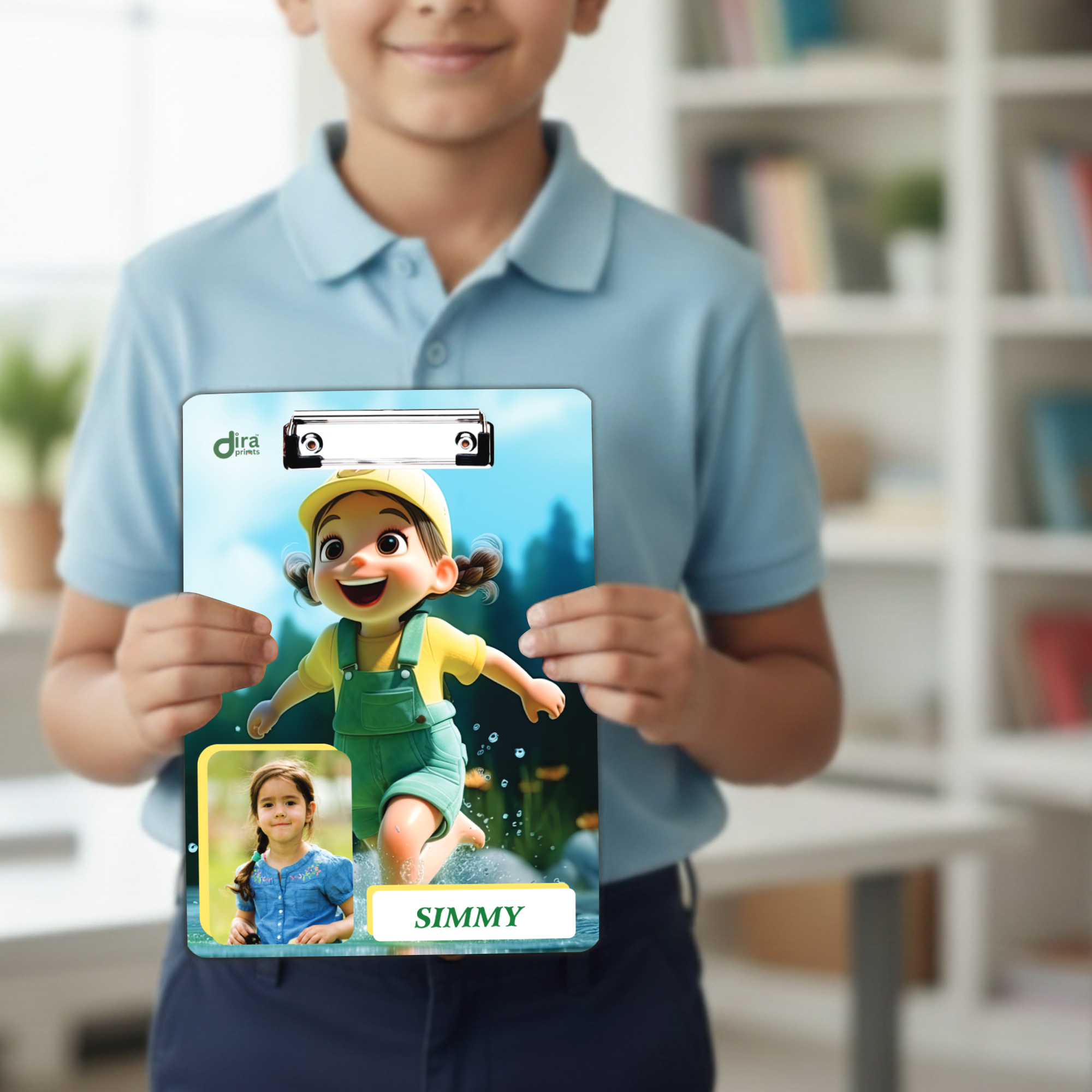 Personalized Cute Animated Girl Exam Board | Custom Photo A4 Clipboard for Kids By Diraprints