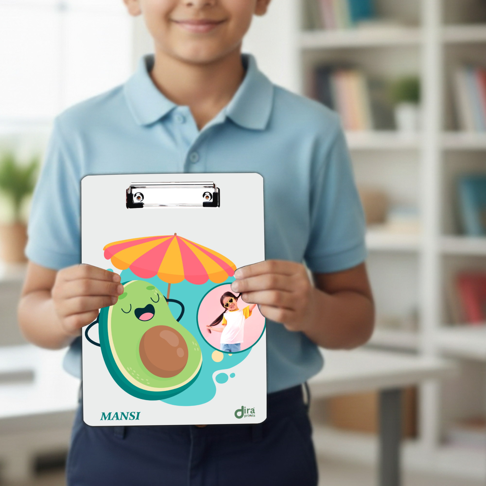 Custom Avocado Theme Exam Board | Personalized A4 Clipboard for Girls and Students By Diraprints